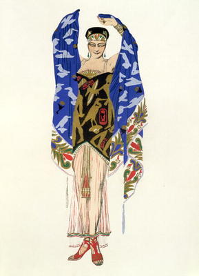 Costume design for a Dancing Girl (colour litho) de Leon Nikolajewitsch Bakst