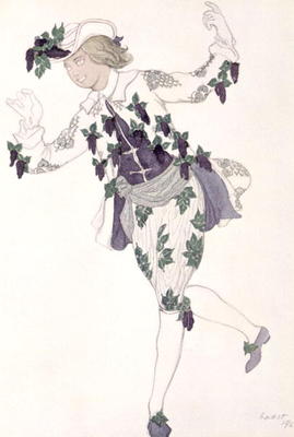 Costume design for the Pageboy of the Fairy Lilac, from Sleeping Beauty, 1921 (colour litho) de Leon Nikolajewitsch Bakst