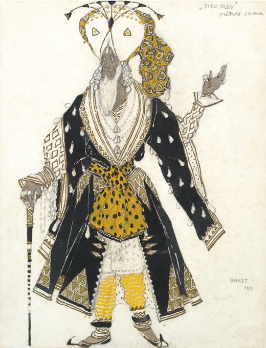 Costume design for the Ballet "Blue God" by R. Hahn de Leon Nikolajewitsch Bakst