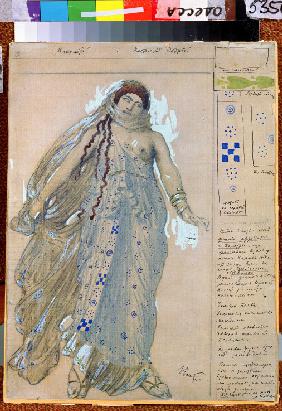 Phaedra. Costume design for the drama Hippolytus by Euripides