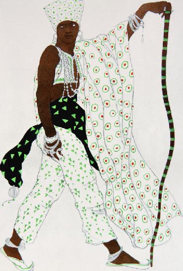 Costume design for a piligrim for the Ballet "Blue God" by R. Hahn