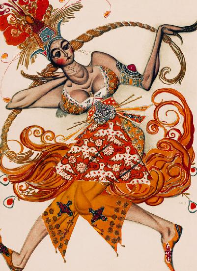 Costume design for the ballet The Firebird (L'oiseau de feu) by I. Stravinsky