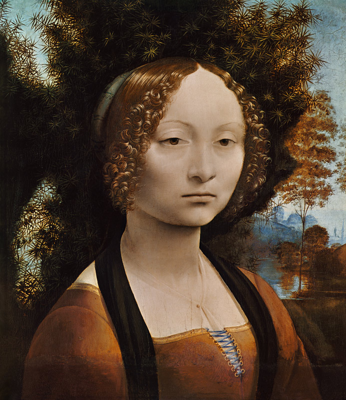Portrait the Ginevra Benic (front) de Leonardo da Vinci