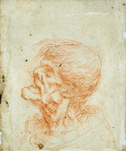 Caricature Head Study of an Old Man de Leonardo da Vinci