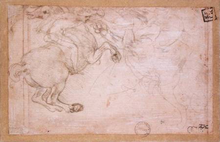 A Horseman in Combat with a Griffin de Leonardo da Vinci