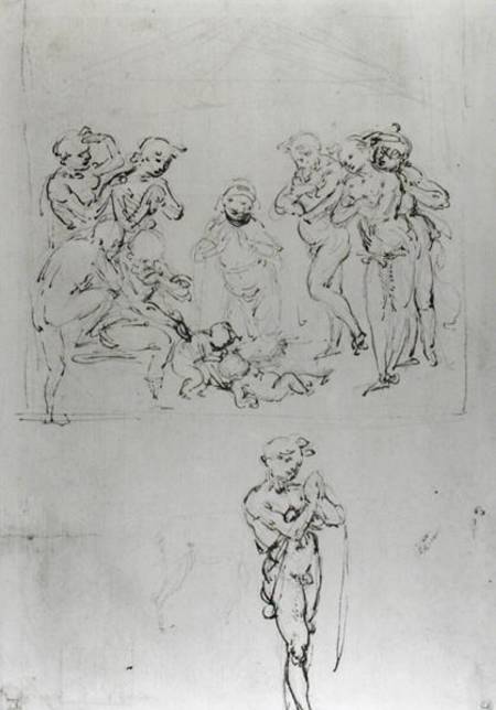 Study for the Adoration of the Shepherds (pen & ink and metal point on paper) de Leonardo da Vinci