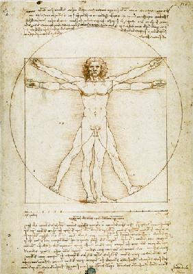El hombre de Vitruvio (las proporciones humanas) - Leonardo da Vinci