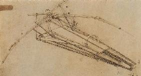 Drawing of a flying machine 1485
