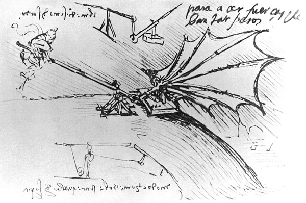 Versuch zur Feststellung des Luftauftriebs de Leonardo da Vinci