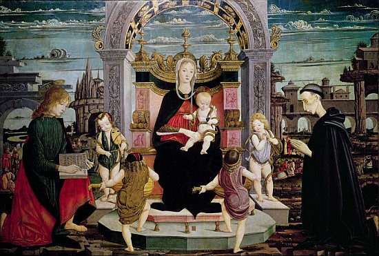 Virgin and Child Enthroned with St. John the Evangelist and the Blessed Giacomo Bertoni de Leonardo I Scaletti