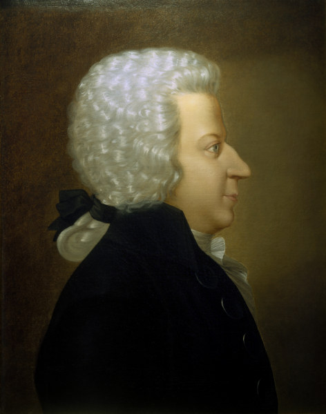 Mozart - Leonhard Poschn en reproducción impresa o copia al óleo sobre  lienzo.