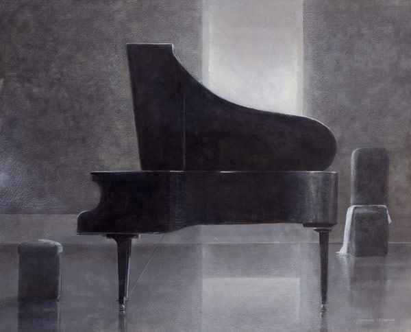 Black piano, 2004 (acrylic on paper)  de Lincoln  Seligman