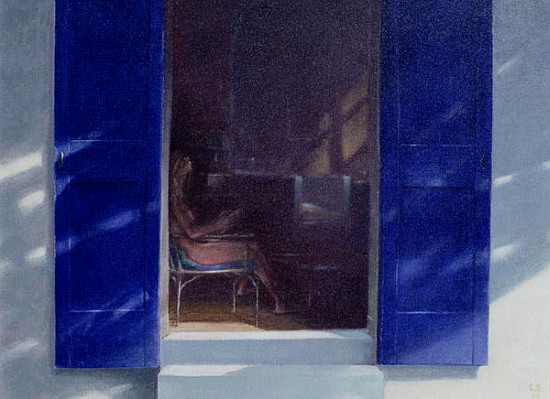 Blue Shutters, 1985 (oil on board)  de Lincoln  Seligman