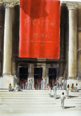 Entrance to the Metropolitan Museum, New York City, 1990 (w/c on paper) 