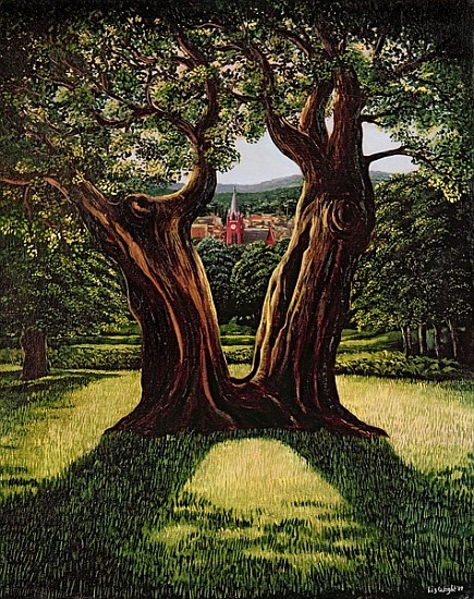 The Divided Tree, Richmond Park, 1989  de Liz  Wright