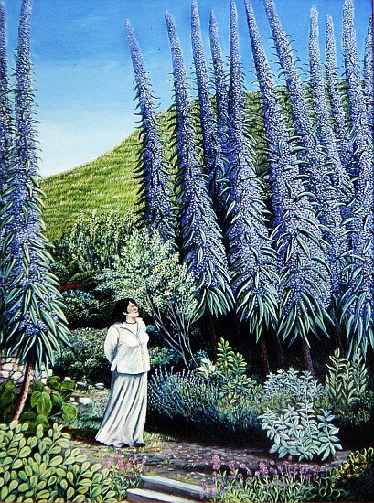 Val and her Echiums de Liz  Wright