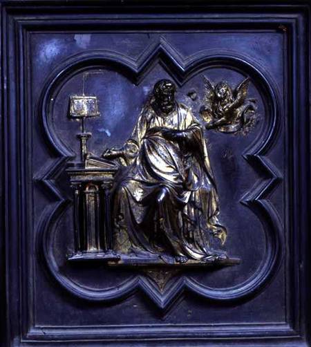 St Mark the Evangelist, panel D of the North Doors of the Baptistery of San Giovanni de Lorenzo  Ghiberti