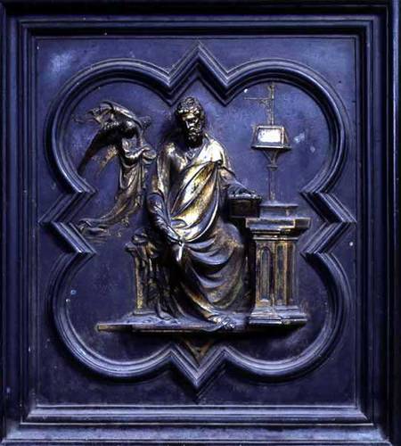 St Matthew the Evangelist, panel B of the North Doors of the Baptistery of San Giovanni de Lorenzo  Ghiberti