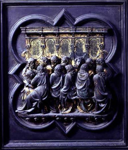 The Last Supper, twelfth panel of the North Doors of the Baptistery of San Giovanni de Lorenzo  Ghiberti
