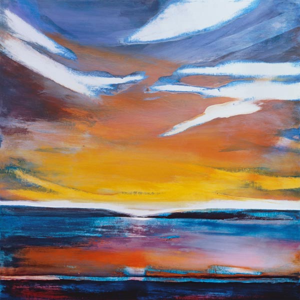 Evening seascape (mixed media)  de Lou  Gibbs
