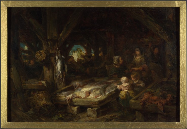 The Fish Market, Dieppe de Louis Gabriel Eugène Isabey