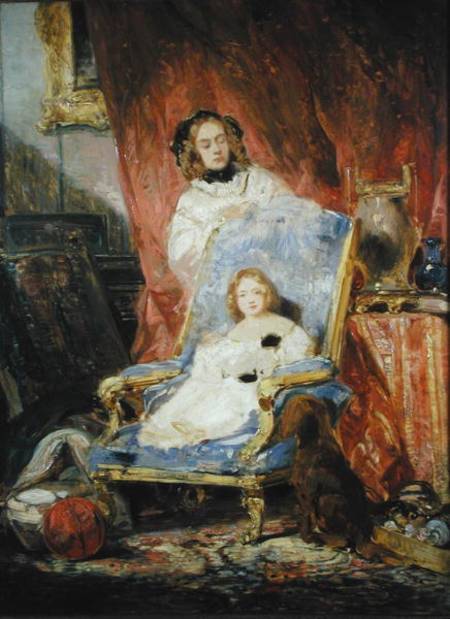 Madame Eugene Isabey and her Daughter de Louis Gabriel Eugène Isabey