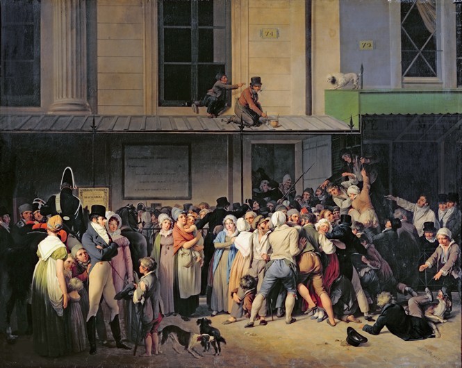 The Entrance to the Théâtre de l’Ambigu-Comique before a Free Performance de Louis-Léopold Boilly