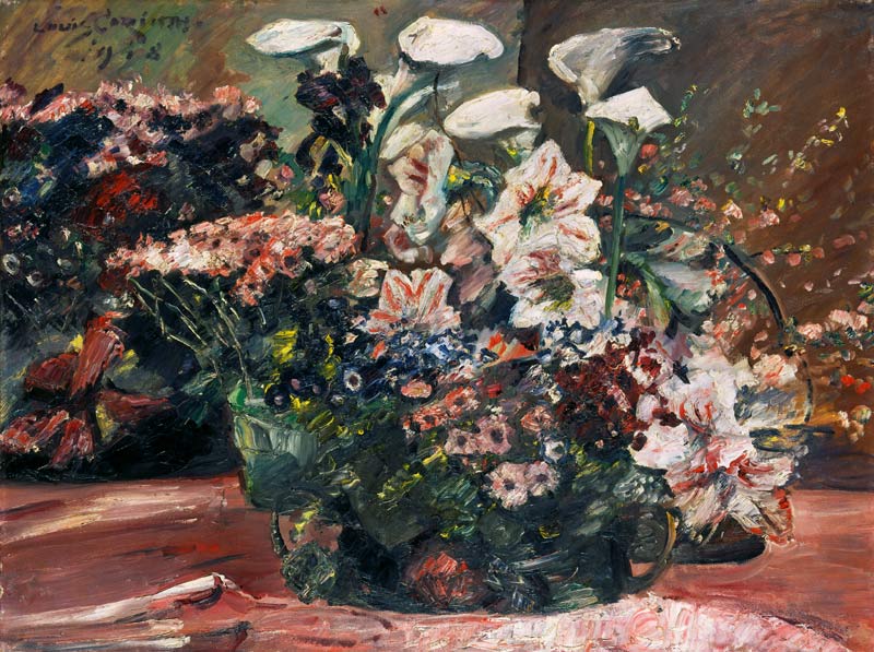 Flower basket with amaryllis and Kalla. de Lovis Corinth