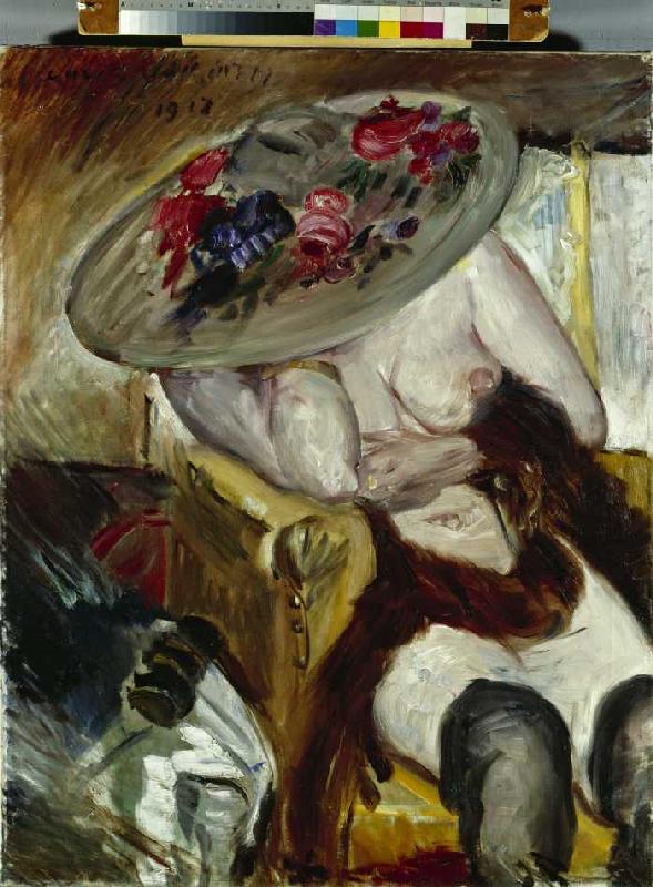 Italienerin in gelbem Stuhl de Lovis Corinth