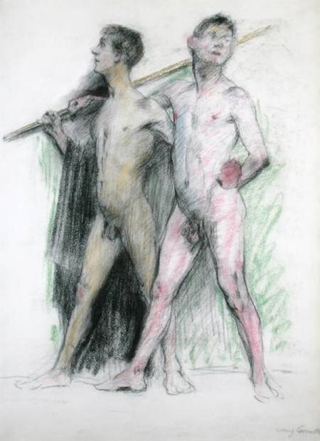 Study of two male figures de Lovis Corinth
