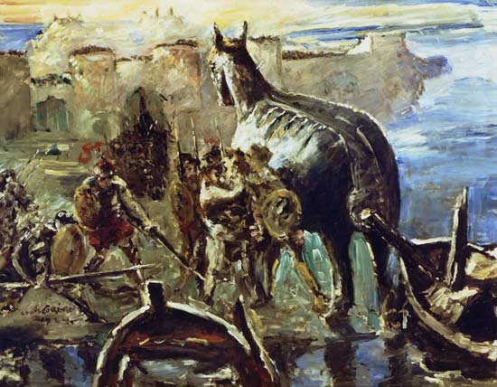The Trojan Horse. de Lovis Corinth