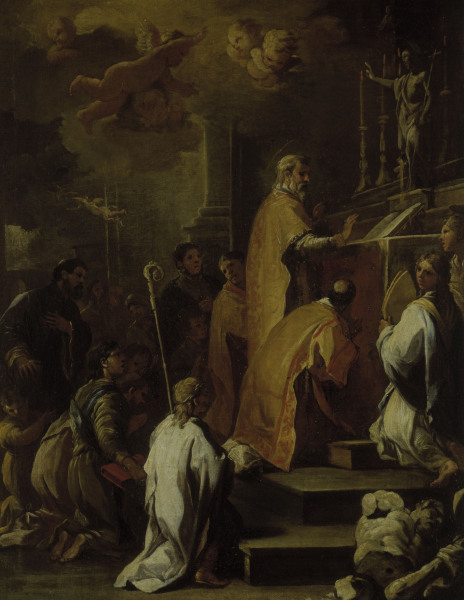 L.Giordano / Mass of St.Gregory / Paint. de Luca Giordano