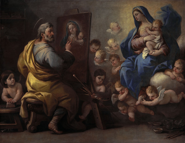 L.Giordano, hl. Lukas malt die Madonna de Luca Giordano