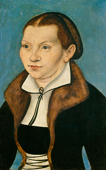 Portrait of Katherine von Bora (1499-1552) de Lucas Cranach el Viejo