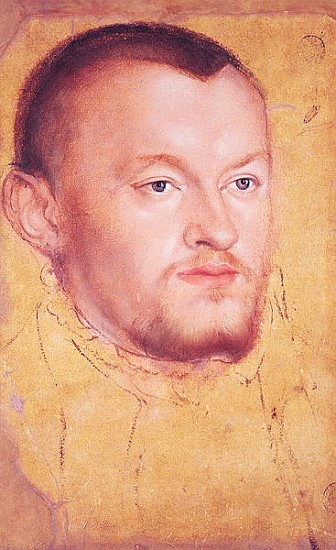 Portrait of Augustus I (1526-86) Elector of Saxony (oil, gouache & w/c on paper) de Lucas Cranach el Jóven