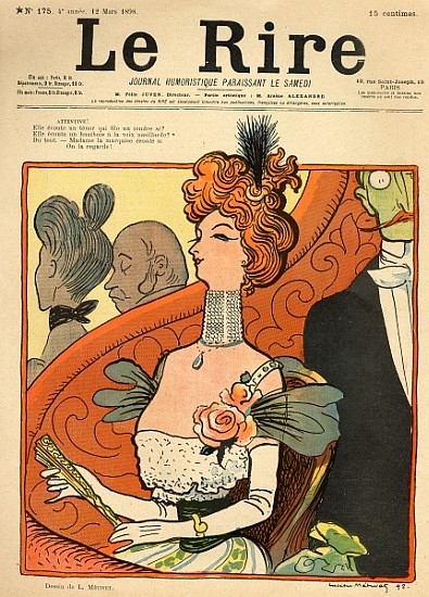 Caricature of a French Marquise, from the front cover of ''Le Rire'', 12th March 1898 de Lucien Métivet