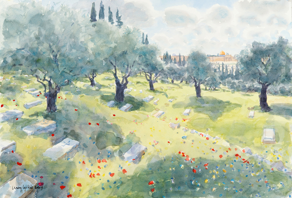 The Olive Grove (Temple Mount from The Kidron Valley, Jerusalem) de Lucy Willis