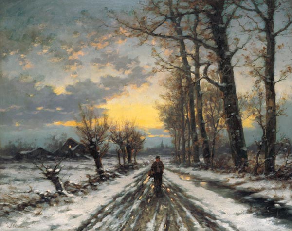 excursionista en el amanecer de Ludwig Munthe