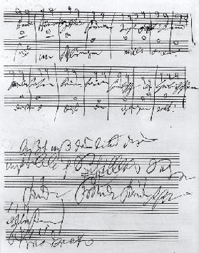 Handwritten musical score (ink on paper)