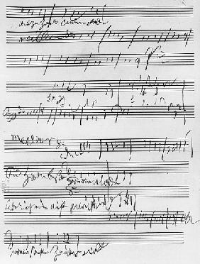 Handwritten musical score (ink on paper)