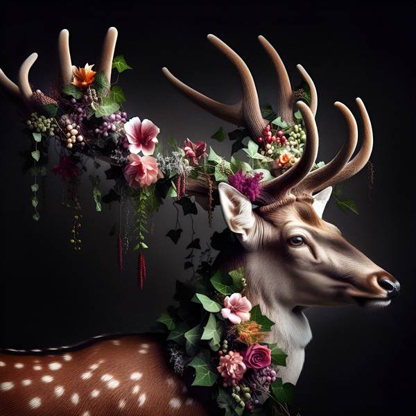 Deer flower de Luigi M. Verde