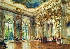 Bedroom of Tsar Alexander I in the Alexander Palace, Tsarskoye Selo, 1855 (w/c & white colour on pap