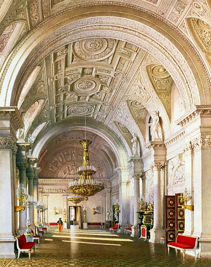 View of the White Hall in the Winter Palace in St. Petersburg de Luigi (Ludwig Osipovich) Premazzi