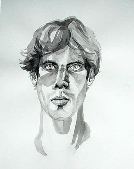 Self-Portrait, 2000 (pen, ink & watercolour)  de Marcus  Morrell