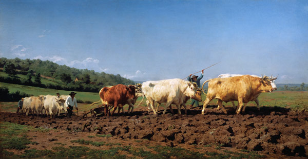 Ploughing with oxen in the Nivernais. de Maria-Rosa Bonheur