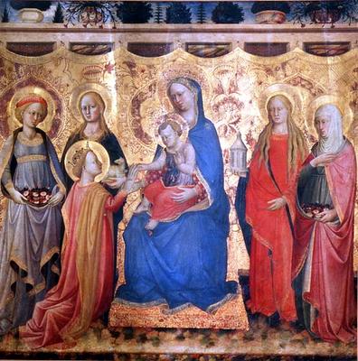 The Mystic Marriage of St. Catherine (tempera on panel) de Mariotto  di Cristofano