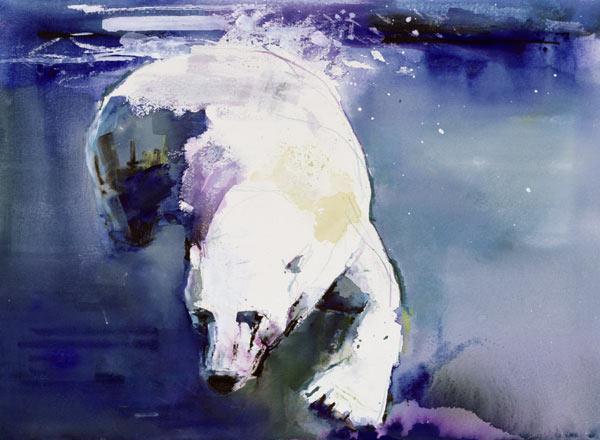 Underwater Bear, 1999 (mixed media on paper)  1999