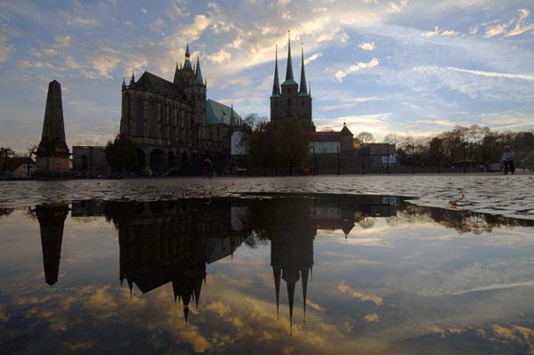 Abendsilhouette in Erfurt