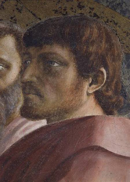 Tribute Money (Head of an Apostle - detail of 31642) c.1427 (fresco) de Masaccio