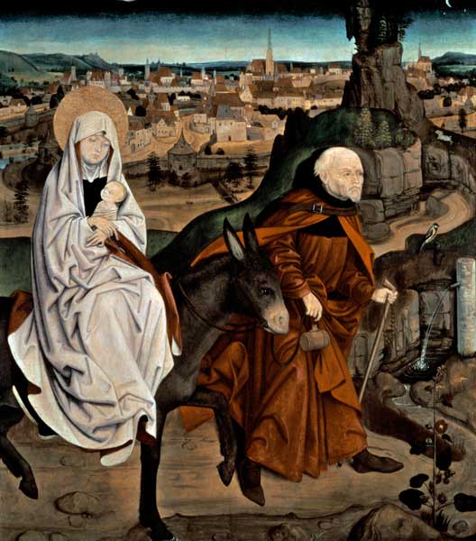 The Schotten altarpiece depicting the Flight into Egypt de Master of the Schotten Altar